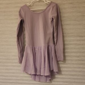 Lavender Long Sleeve Dress with Sparkle Skirt